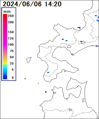 北海道 奥尻町の雨雲レーダー