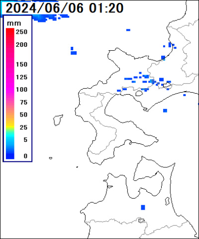 雨雲レーダー(渡島桧山地方)