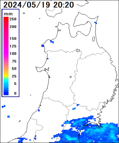 秋田県の雨雲レーダー