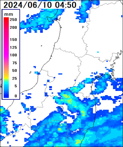 雨雲レーダー(山形県)