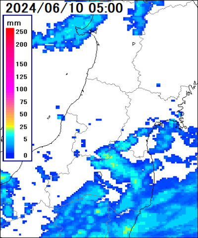 雨雲レーダー(山形県)