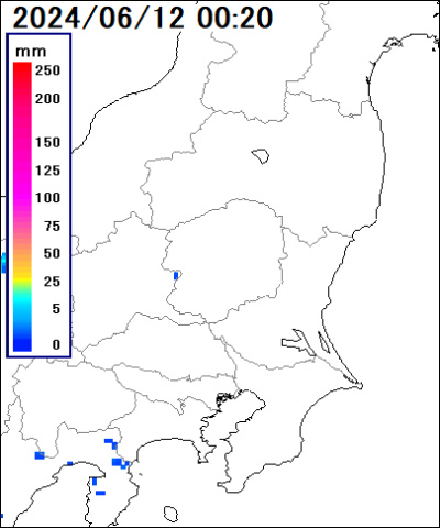栃木県 那珂川町の雨雲レーダー