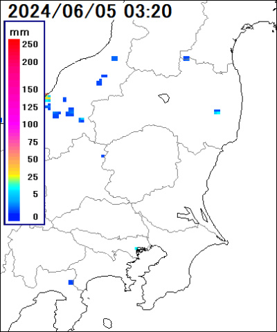 栃木県 南部の雨雲レーダー