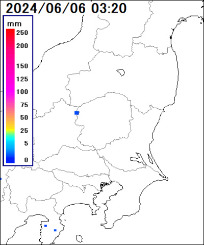 栃木県 北部の雨雲レーダー