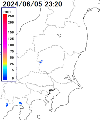 栃木県 南部の雨雲レーダー