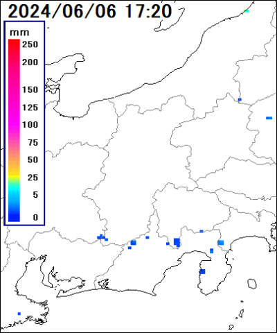 長野県 飯田市の雨雲レーダー