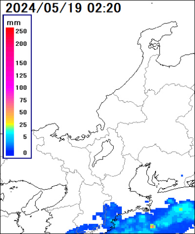 福井県の雨雲レーダー