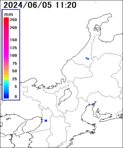 福井県 嶺南の雨雲レーダー