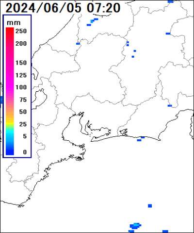 愛知県 東部の雨雲レーダー