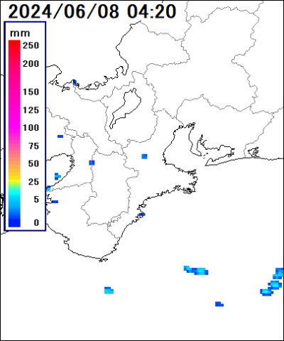 三重県 北中部(上野)の雨雲レーダー