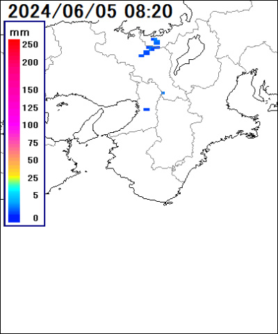和歌山県 北部の雨雲レーダー