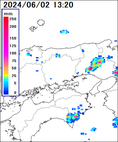 岡山県 南部の雨雲レーダー