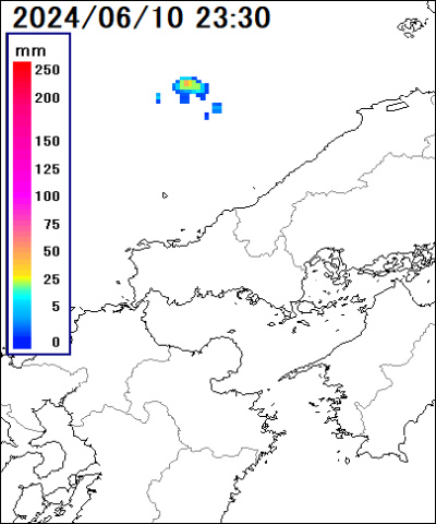 雨雲レーダー(山口県)