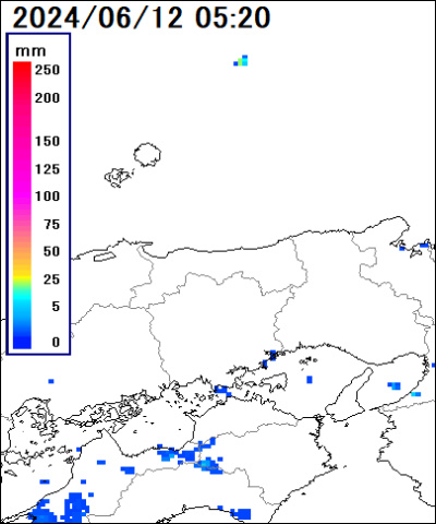 鳥取県 米子市の雨雲レーダー