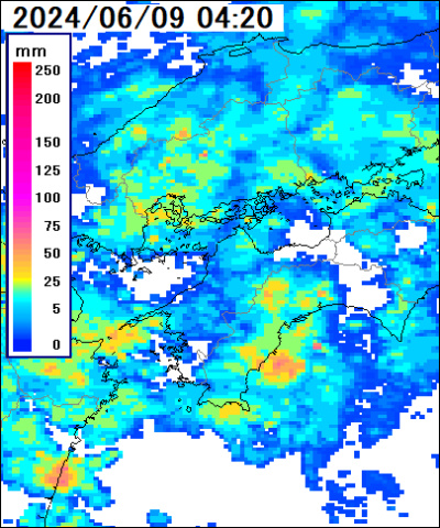 愛媛県 中予の雨雲レーダー
