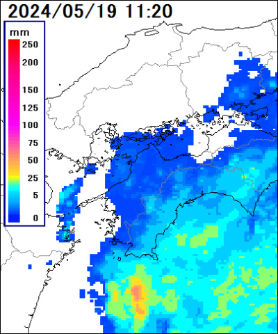 愛媛県の雨雲レーダー