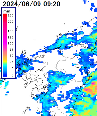 福岡県 筑後地方の雨雲レーダー