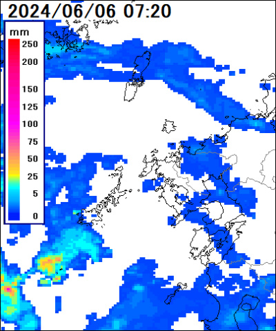 長崎県 五島の雨雲レーダー