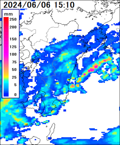 雨雲レーダー(宮崎県)