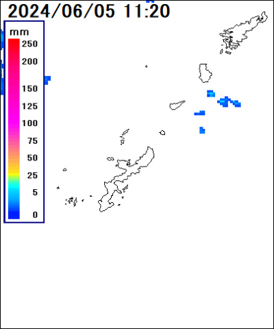 沖縄県 本島北部の雨雲レーダー