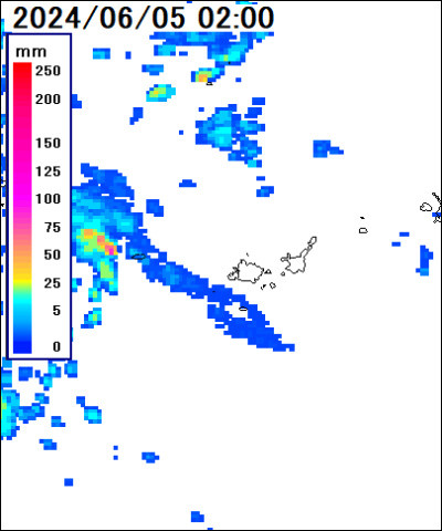 沖縄県 久米島の雨雲レーダー
