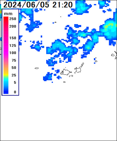 沖縄県 本島中南部の雨雲レーダー