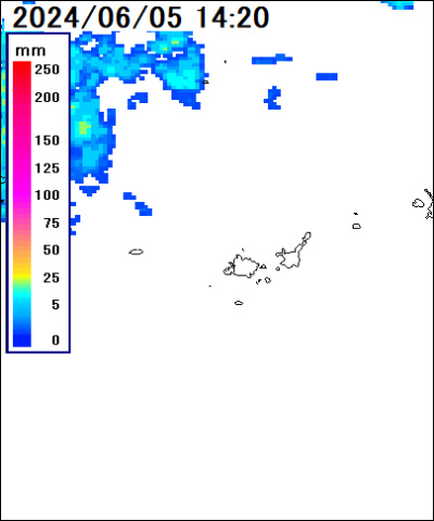 沖縄県 久米島の雨雲レーダー