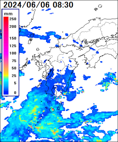 雨雲レーダー(九州)
