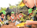 子どもら育てたドングリ苗木植樹 とっとり出合いの森