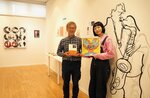 ジャズ題材にアート展 鳥取 鉄筋彫刻やイラスト並ぶ