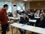 「雨滝」早期修復への機運高める 地元公民館で講演会 新しい土産菓子も披露