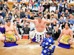 迫力取組に会場熱気 大相撲浜坂場所 初巡業、観客1300人声援