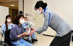入院患者らにスズラン贈る 鳥取赤十字病院でANA客室乗務員