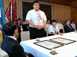 鳥取城北相撲部知事に優勝報告 インターハイに向け意気込みも