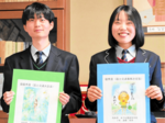 箕田さん(米子松蔭高3年)最優秀賞 河川愛護月間の絵手紙作品 優秀賞は遠藤さん2年