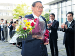 施策継続に意欲示す 2期目、田中市長初登庁 安来