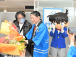春の鳥取へようこそ 台湾チャーター便第2弾 鳥取空港、観光客を熱烈出迎え