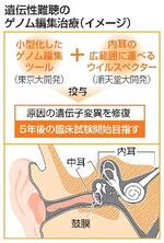 【からだ・こころナビ】遺伝性難聴の原因、ゲノム編集で修復