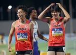 男子は400m、1600m4位