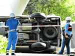山陰道から車転落、運転手死亡