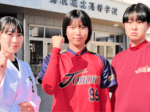夢が丘中出身3人 活躍誓う 鳥取城北高インターハイ出場 女子ソフト・河越さん「緊張ほぐす」 岡田さん「ベスト4に」 空手道・重本さん「強みを出す」
