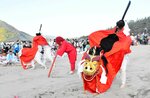 勇壮・麒麟獅子、夏夜彩る花火の舞… 熱気最高潮 浜坂包む 川下大祭・本祭にぎやかに