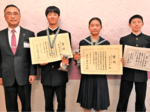 優勝の選手ら、鳥取市長表敬 全国中学校ローイング大会報告