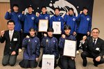 年明け全国大会 鳥取市長に抱負 U15バスケ男女県代表