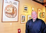 大胆な構図 愛らしい板画 鳥取で岩垣正道さん個展