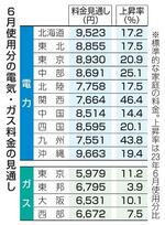 6月電気代、最大46・4%上昇