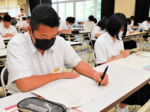 今月末実施「シン・温泉検定」 一足先に受検 夢が丘中生 地元の文化に理解