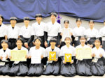 倉吉西男女が優勝 中国高校弓道 有沢(倉吉西)準V 女子