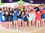【写真グラフ】パワー全開 発気揚々 熱戦「桜ずもう」 出川哲朗さんも参戦