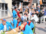 菖蒲綱引き白熱、上組勝利 湯村温泉まつり 温泉街にぎわう
